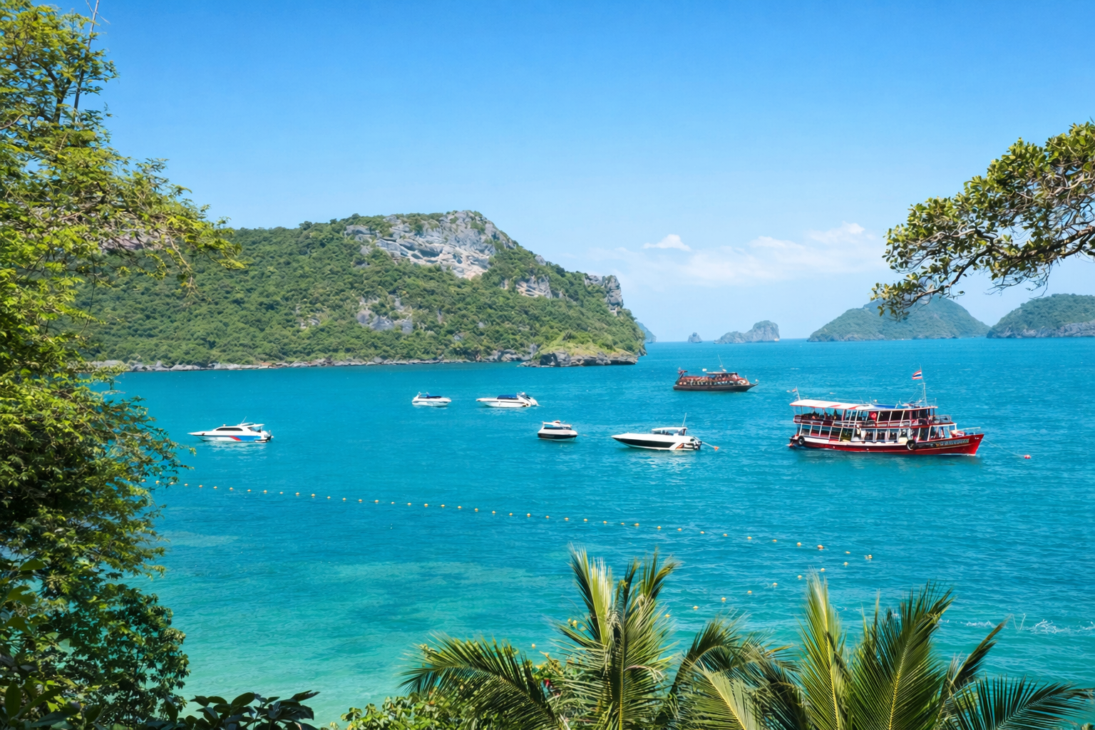 Samui Angthong Marine Park boat tour value option with kayaking and snorkelling